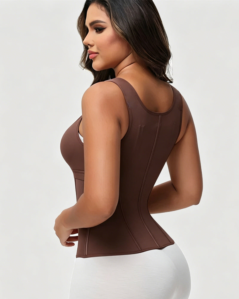 Shapshe® Boned Latex Waist Trainer Vest with Built-in Bra