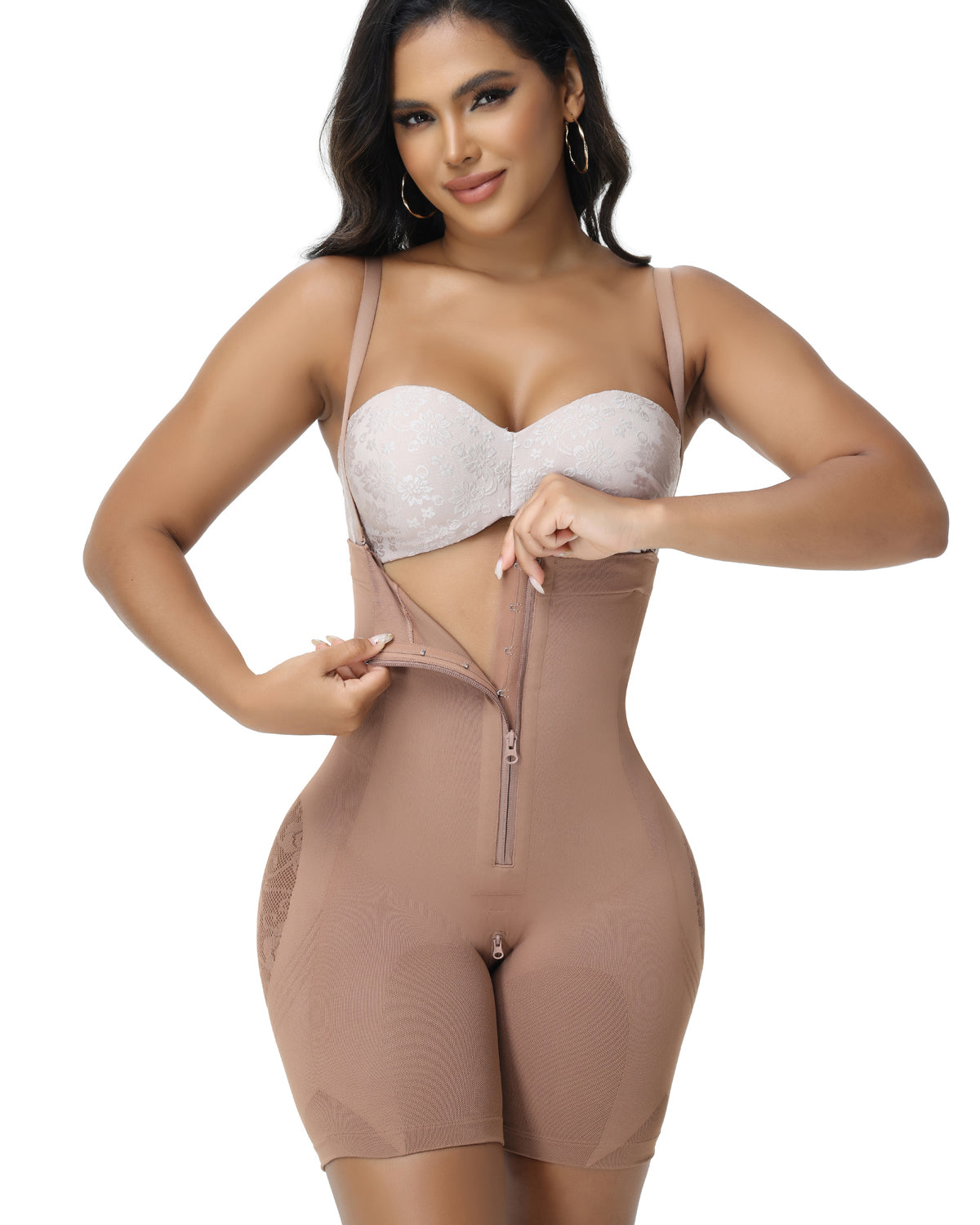 Shapshe® Lace Accent Faja Open Bust Body Shaper