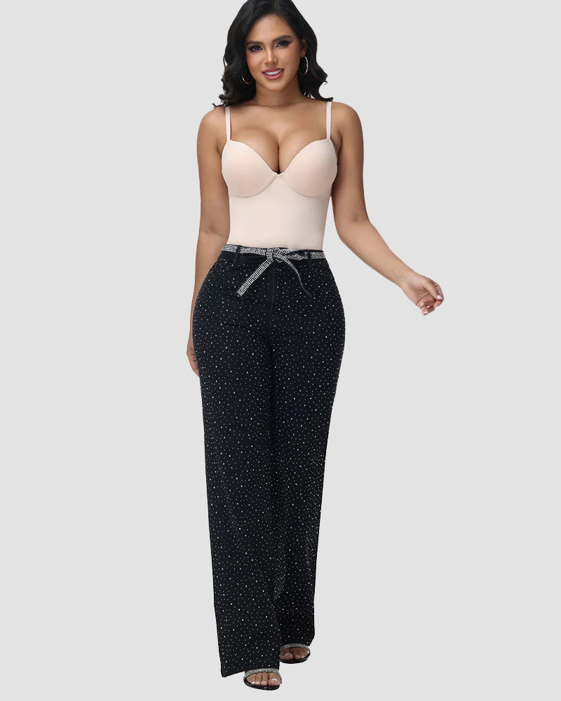 Shapshe® Built In Bra Tummy Tuck Thong Shapewear Bodysuit