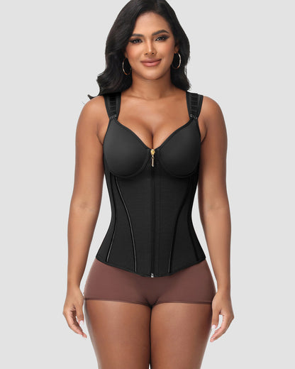 Double Compression Faja Corset Top Waist Trainer Built in Bra