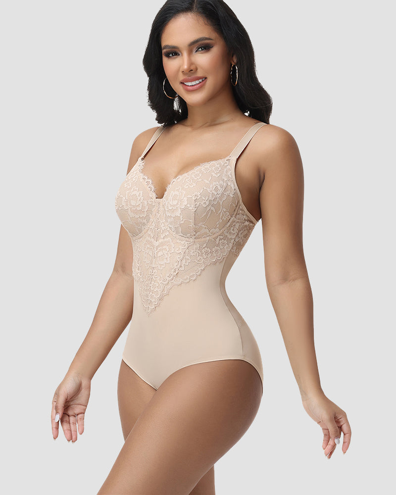 Shapshe® Sexy Lace Floral Butt Lifter Shapewear Bodysuit