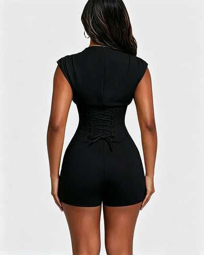 Detachable Corset Hourglass Waist Cincher Playsuit Two-Piece Set