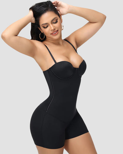 Shapshe® Built In Bra Lace Up Back Shapewear Bodysuit