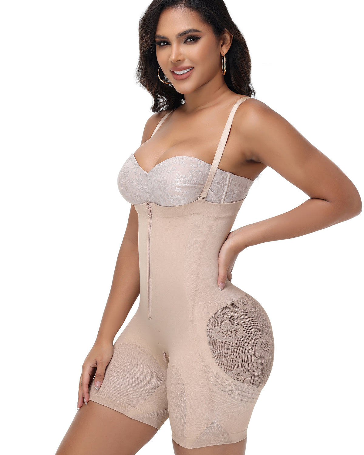 Shapshe® Lace Accent Faja Open Bust Body Shaper