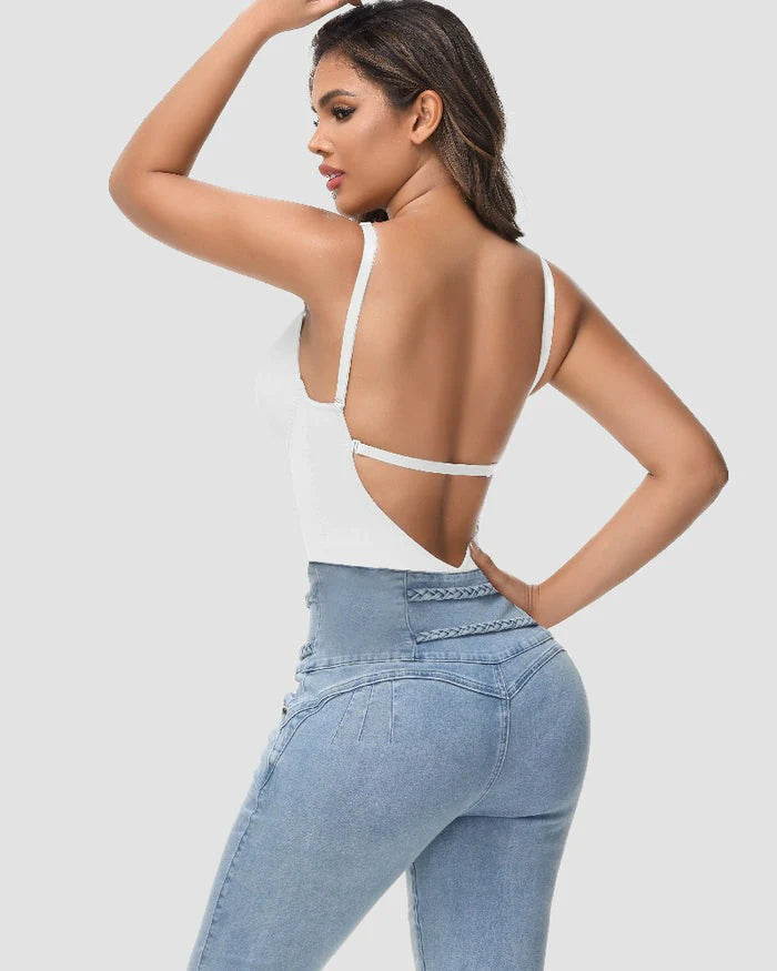 Shapshe® U Plunge Tummy Control Bodysuit with Built-In Bra