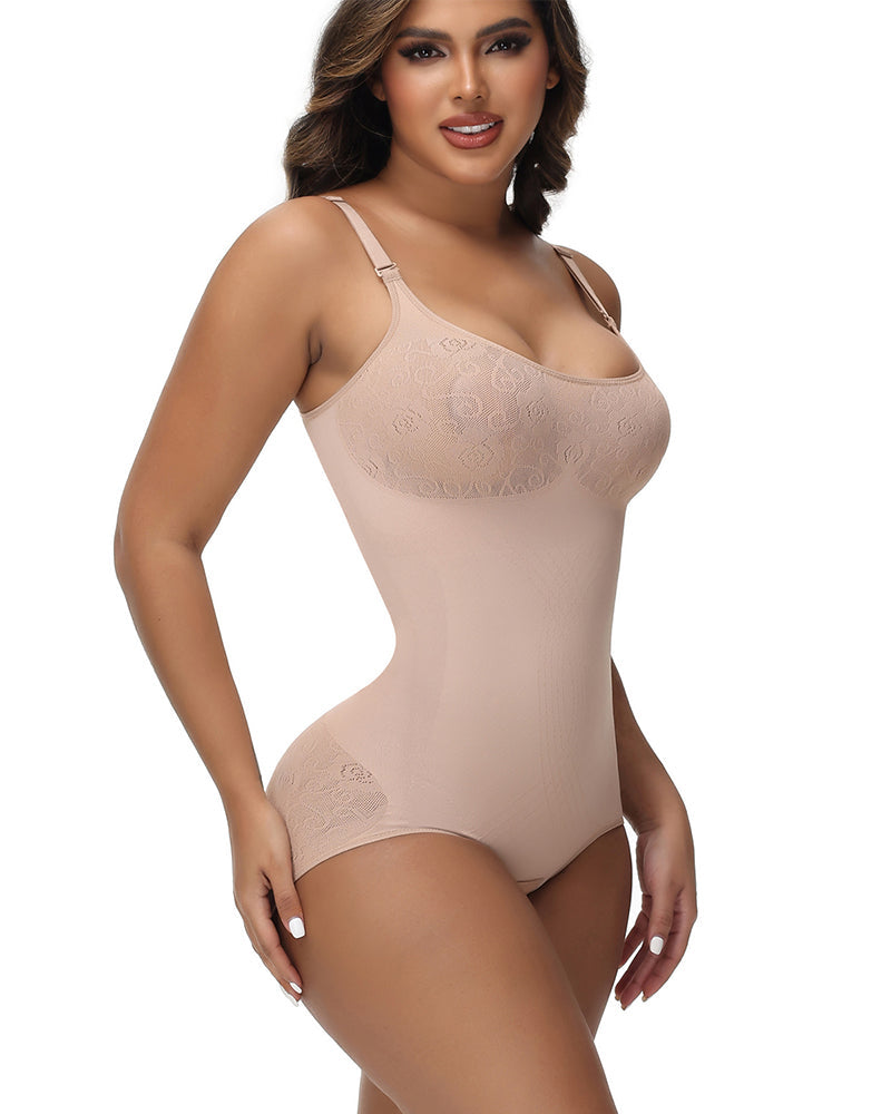 Shapshe® Seamless Jacquard Bodysuit Tummy Control Shapewear