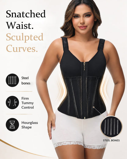 Shapshe® Boned Latex Waist Trainer Vest with Built-in Bra