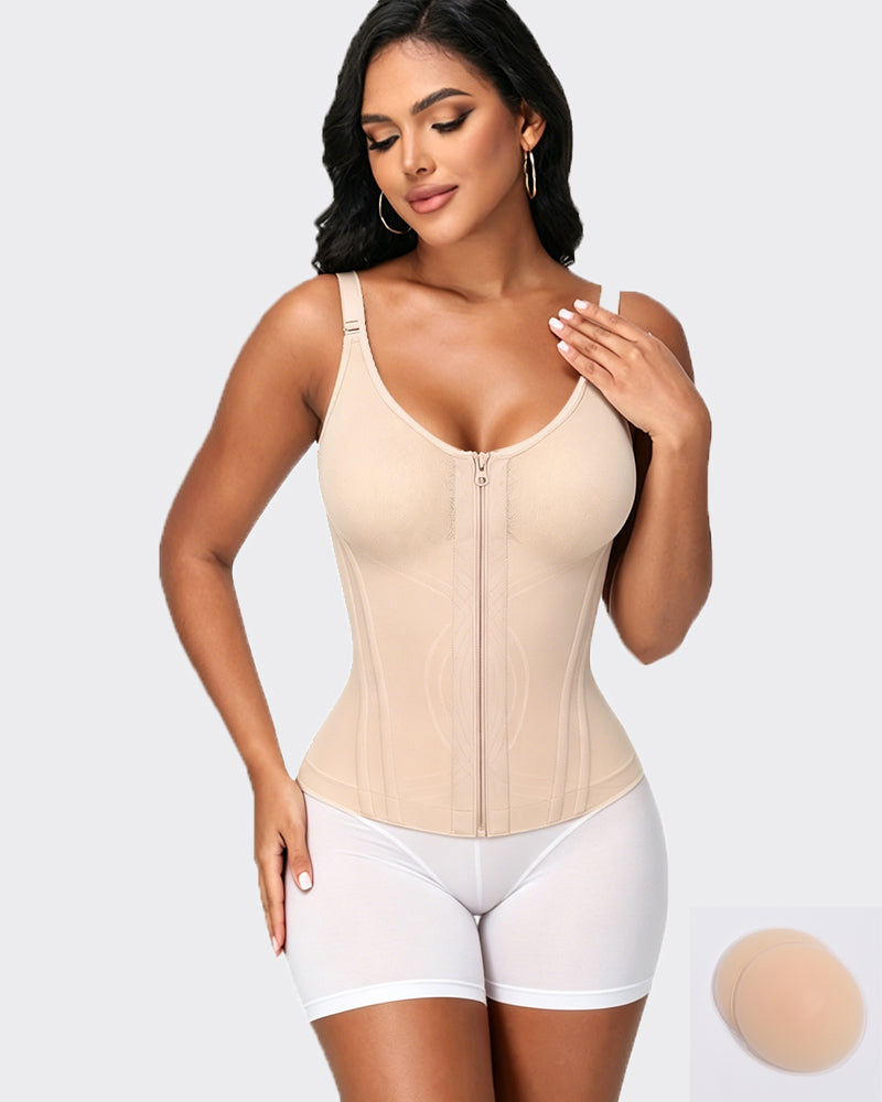Shapshe®Shapewear Top With Built In Bra With Zipper Cutout