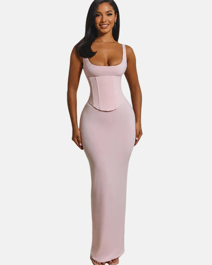 Hourglass Figure Body Shaper The Corset Maxi Dress Two-Piece Set