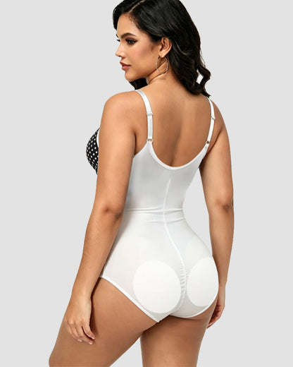 Shapshe® V Neck Shaping Swimsuit with Zipper and Bow