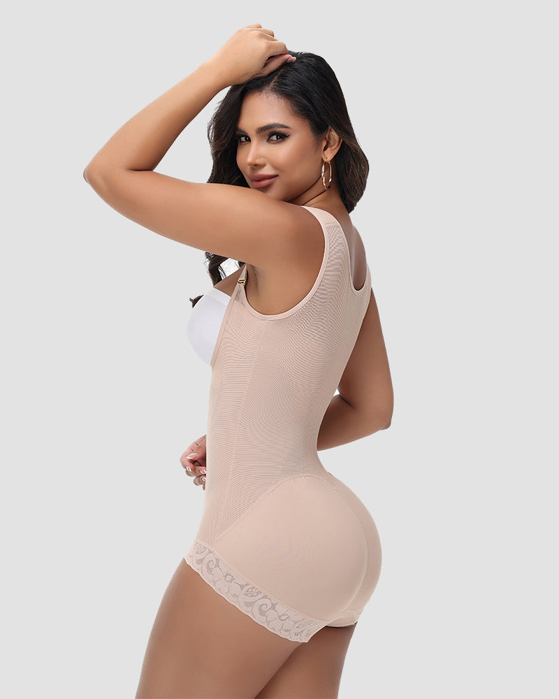 Shapshe® Mesh Splicing Firm Tummy Control Shapewear Bodysuit