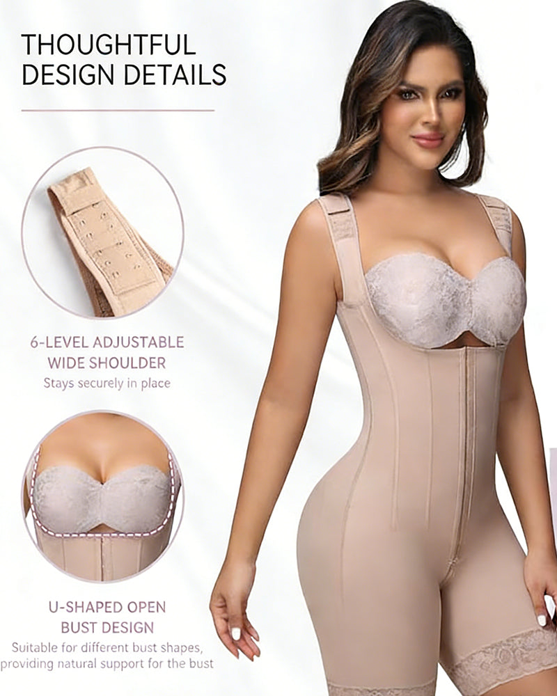 Shapshe® Steel Bone High Compression Open Bust Shapewear Bodysuit