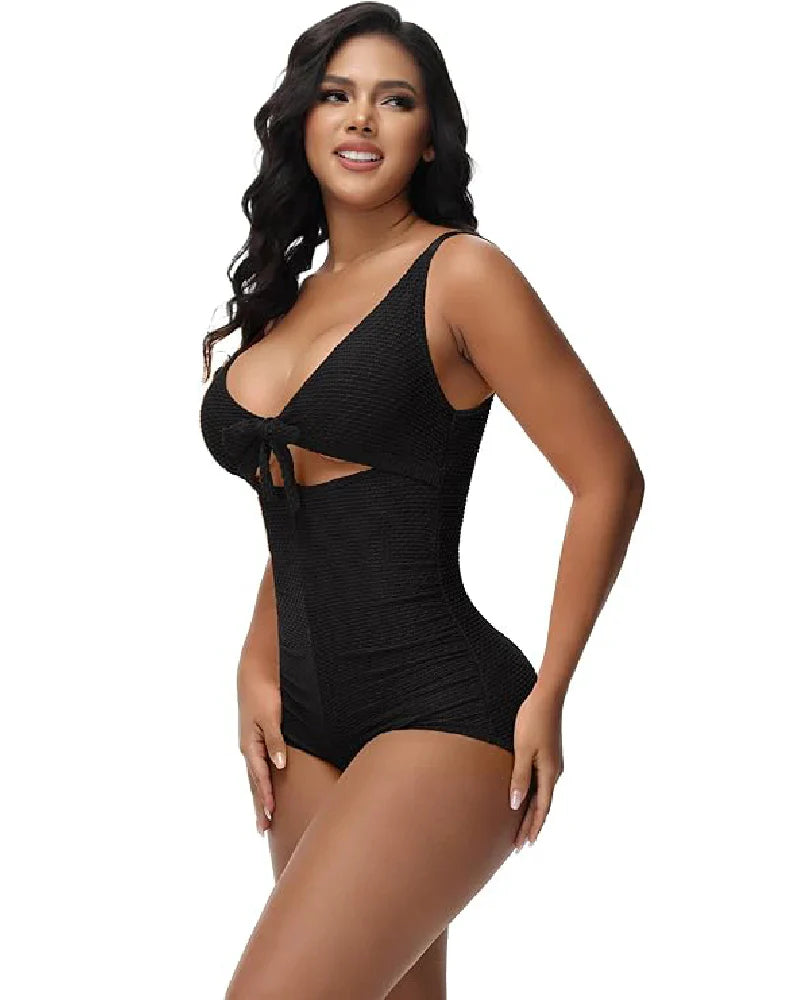 Shapshe® Tummy Control Swimsuit Cutout Tie Front Bathing Suit