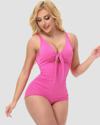 Shapshe® Tummy Control Swimsuit Cutout Tie Front Bathing Suit