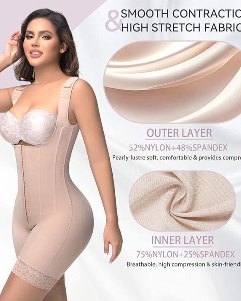 Shapshe® Steel Bone High Compression Open Bust Shapewear Bodysuit