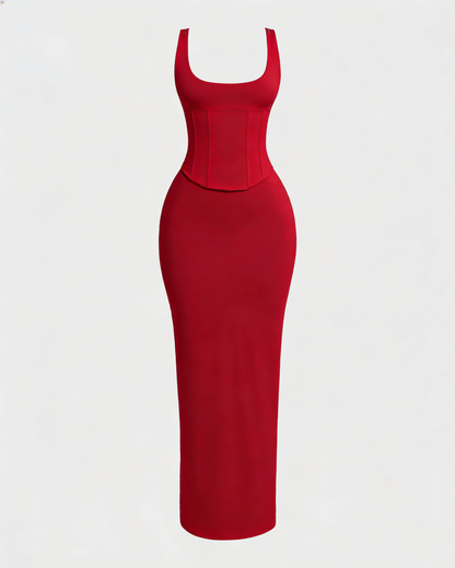 Hourglass Figure Body Shaper The Corset Maxi Dress Two-Piece Set