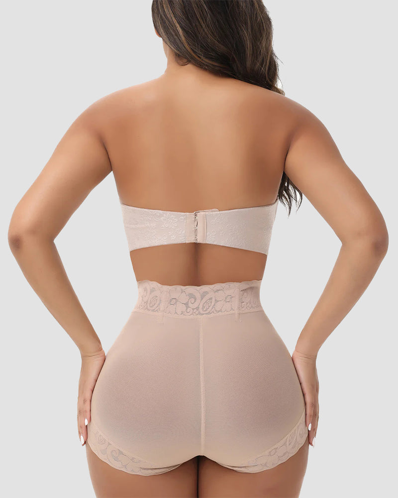 Shapshe® Mid-Rise Butt Lift Lace Shapewear Brief