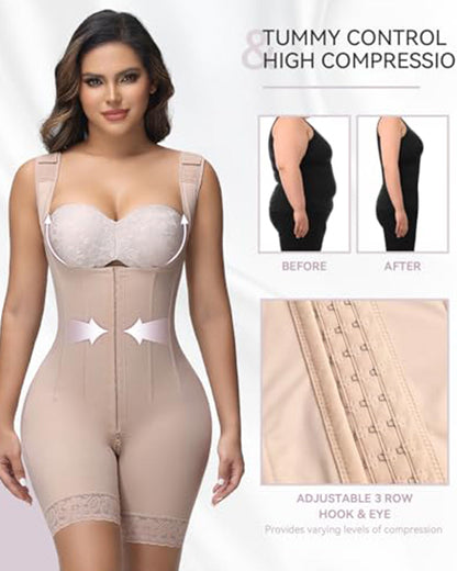 Shapshe® Steel Bone High Compression Open Bust Shapewear Bodysuit