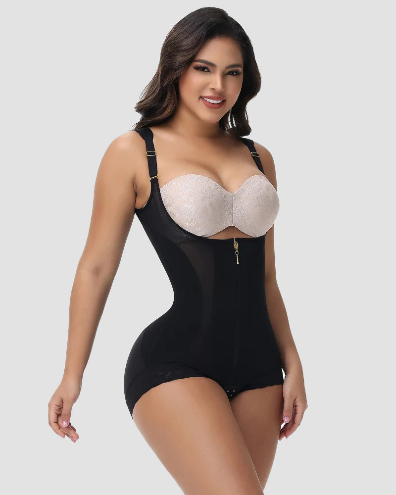 Shapshe® Mesh Splicing Firm Tummy Control Shapewear Bodysuit
