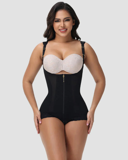 Shapshe® Mesh Splicing Firm Tummy Control Shapewear Bodysuit