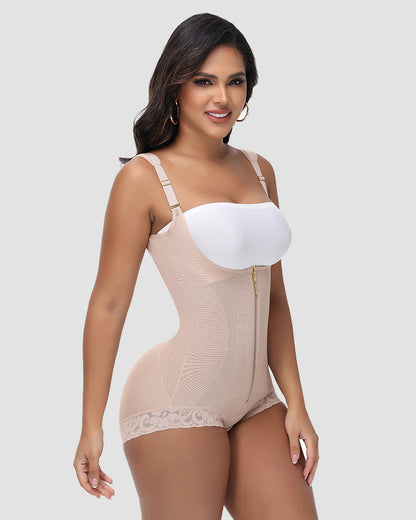 Shapshe® Mesh Splicing Firm Tummy Control Shapewear Bodysuit