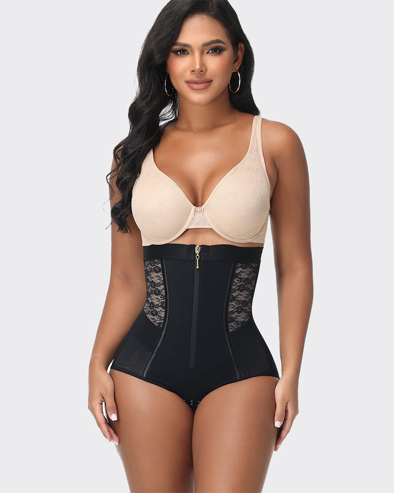 High Waist Butt Lifter Tummy Control Shapewear Zipper Hooked  Panty