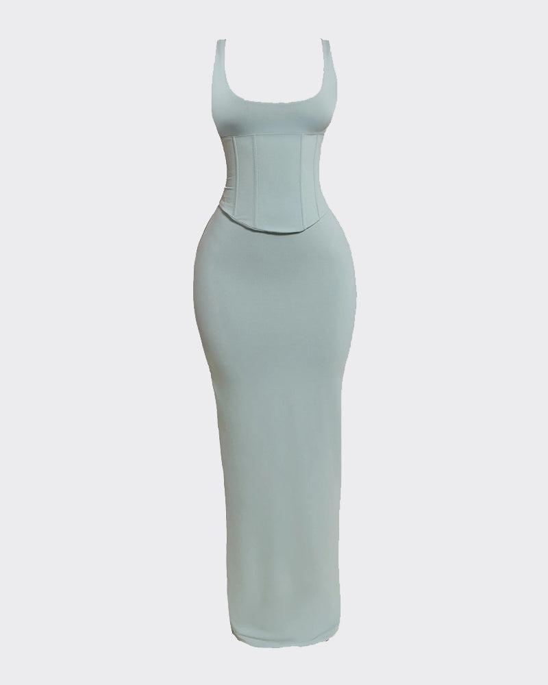 Hourglass Figure Body Shaper The Corset Maxi Dress Two-Piece Set