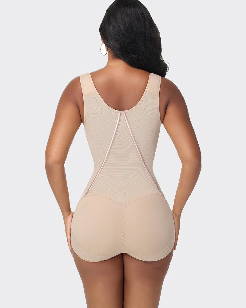 High Compression Full Body Tummy Control Zipper Modern Slim Bodysuit