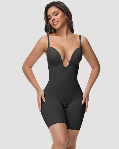 Shapshe® U Plunge Tummy Control Bodysuit with Built-In Bra