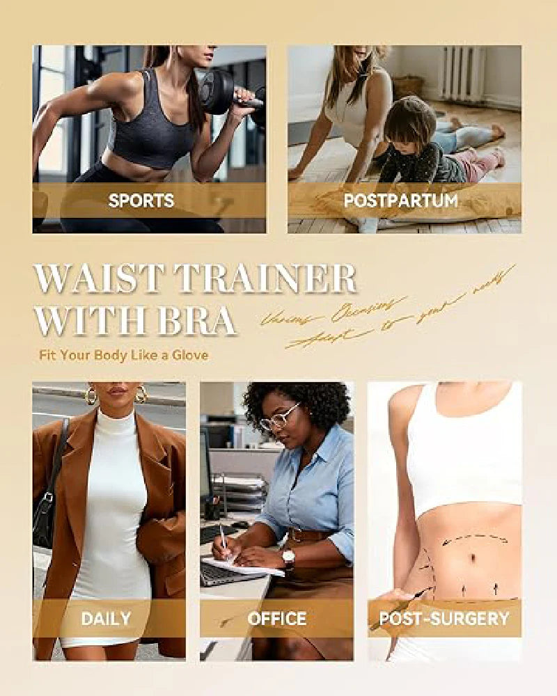 Shapshe® Tummy Control Hourglass Waist Trainer with Built-in Bra