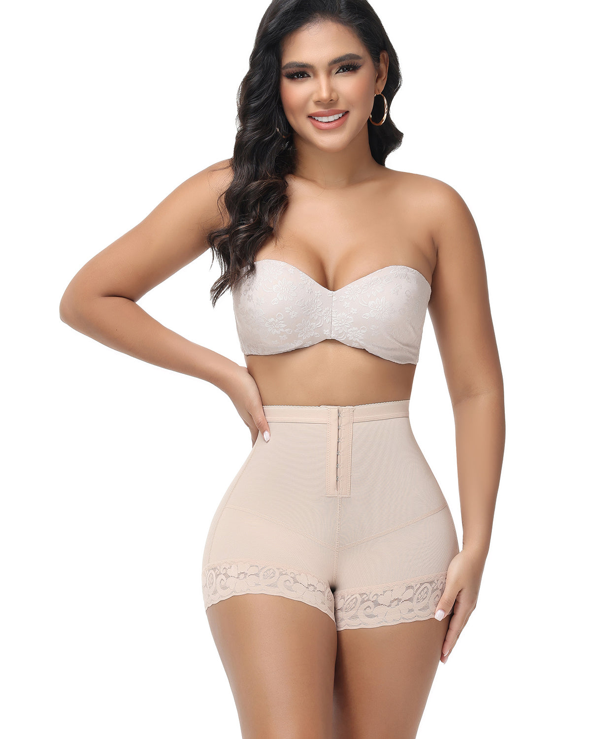 Shapshe® Seamless Butt Lifter Shorts with Front Hook Closure