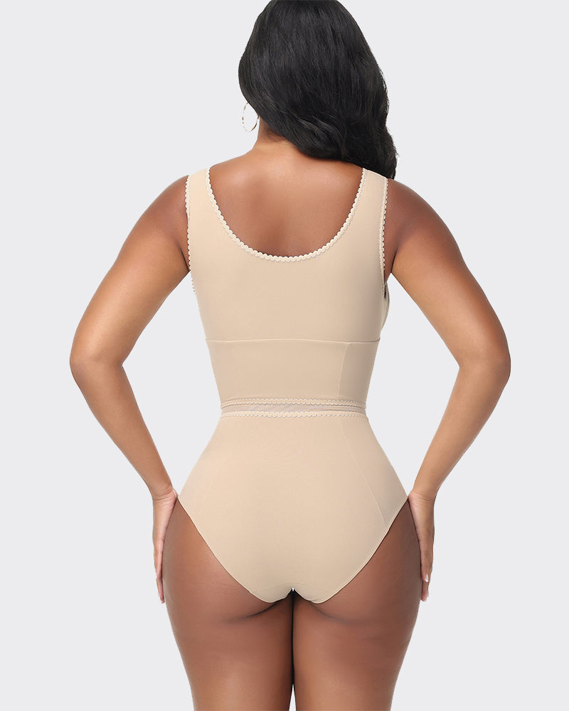 Figure-Shaping Lace Bodysuit Tummy Control Seamless Full Bust Faja