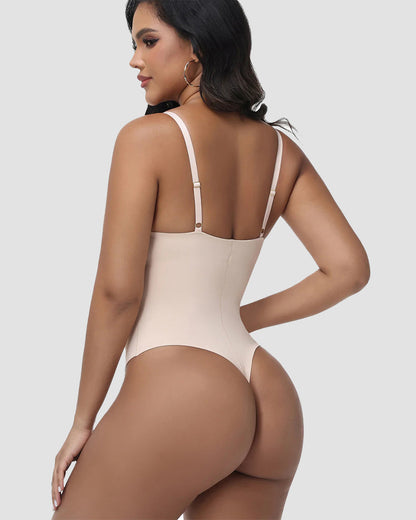 Shapshe® Built In Bra Tummy Tuck Thong Shapewear Bodysuit