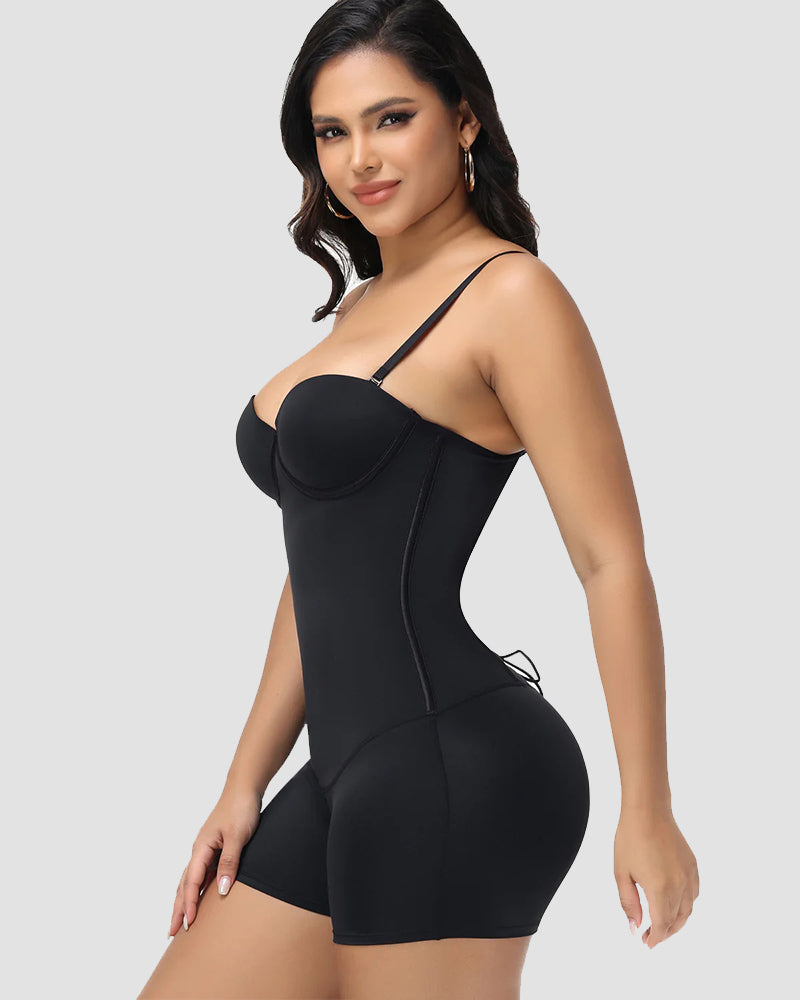 Shapshe® Built In Bra Lace Up Back Shapewear Bodysuit