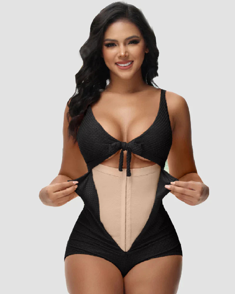 Shapshe® Tummy Control Swimsuit Cutout Tie Front Bathing Suit