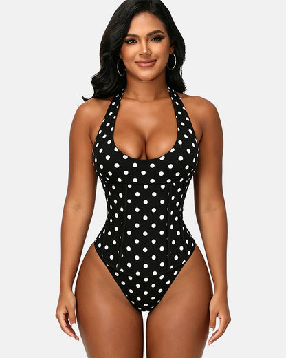 Hourglass Corset Body Shaper Waist Cincher Swimsuit Two-Piece Set
