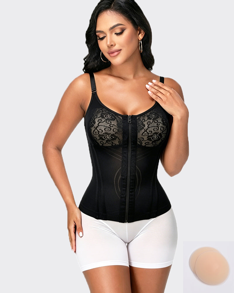 Shapshe®Shapewear Top With Built In Bra With Zipper Cutout