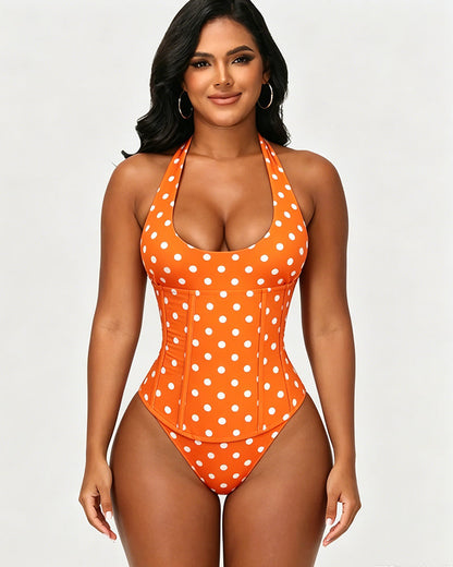 Hourglass Corset Body Shaper Waist Cincher Swimsuit Two-Piece Set