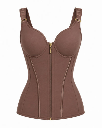 Double Compression Faja Corset Top Waist Trainer Built in Bra