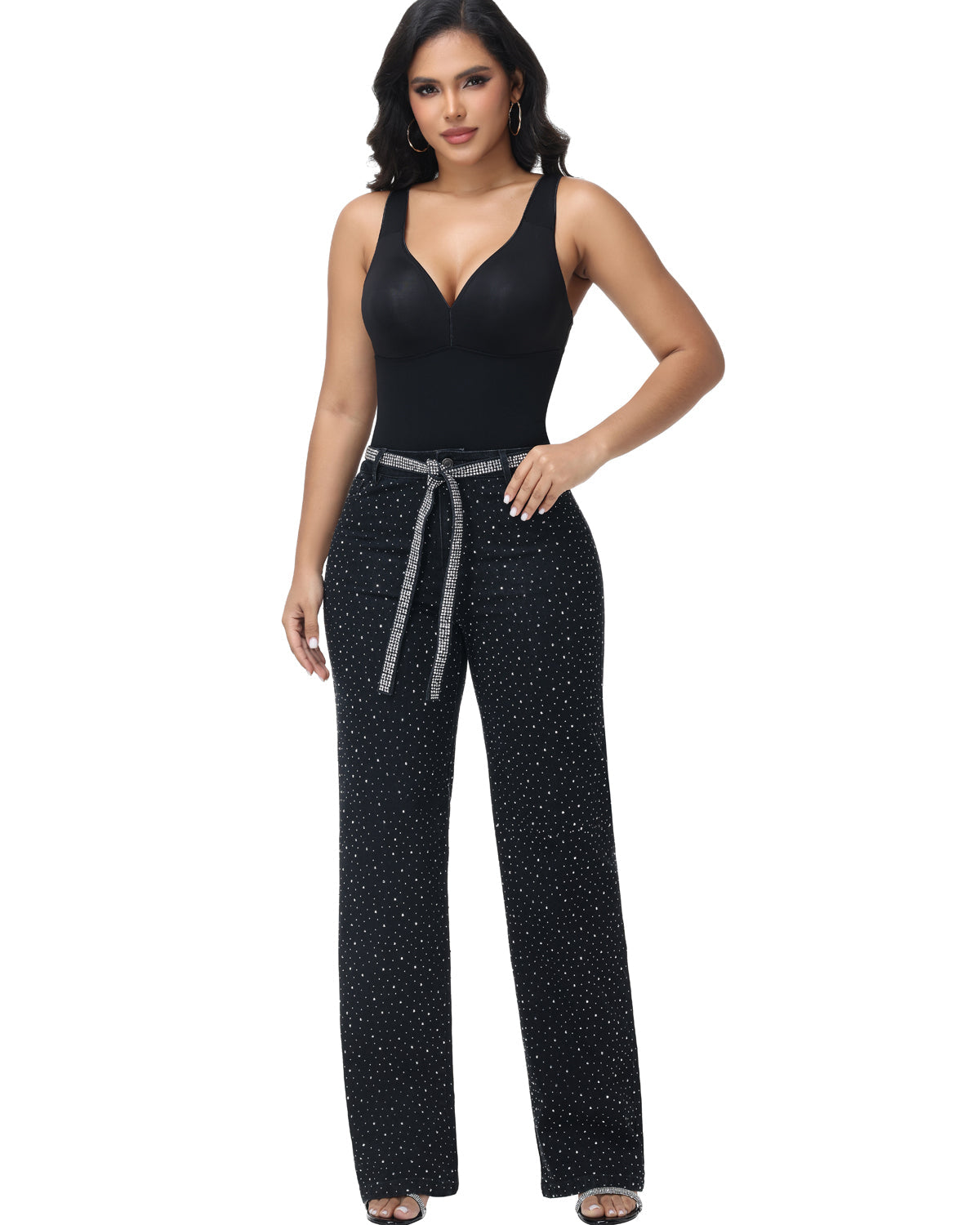 Shapshe® Crisscross Back V-Neck Wide Strap Shapewear Bodysuit