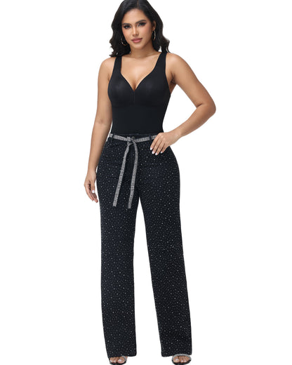 Shapshe® Crisscross Back V-Neck Wide Strap Shapewear Bodysuit