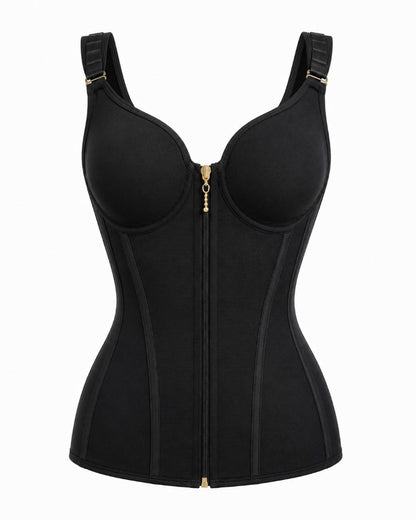 Double Compression Faja Corset Top Waist Trainer Built in Bra
