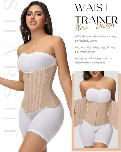 Shapshe® High Compression Curved Boned Waist Trainer