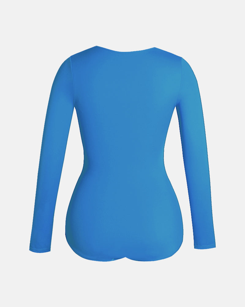 Shaping Swimsuit V Neck Tummy Control with Zippe Long Sleeve