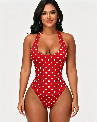 Hourglass Corset Body Shaper Waist Cincher Swimsuit Two-Piece Set