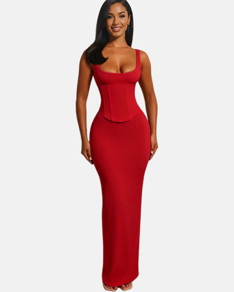 Hourglass Figure Body Shaper The Corset Maxi Dress Two-Piece Set