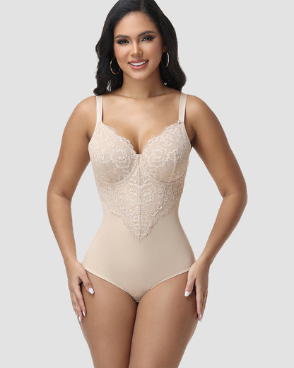 Shapshe® Sexy Lace Floral Butt Lifter Shapewear Bodysuit