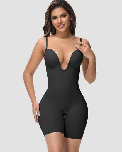 Shapshe® U Plunge Tummy Control Bodysuit with Built-In Bra