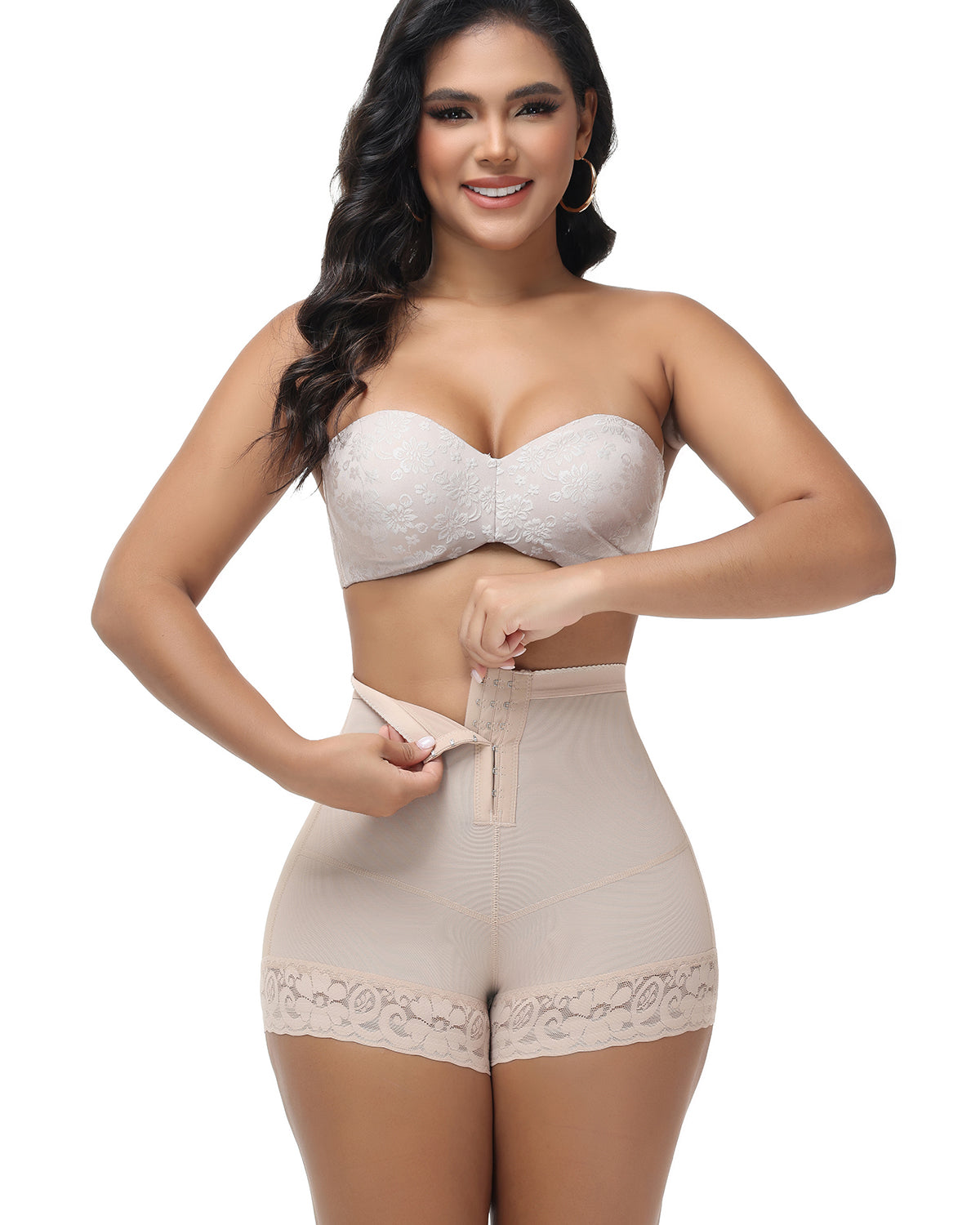 Shapshe® Seamless Butt Lifter Shorts with Front Hook Closure