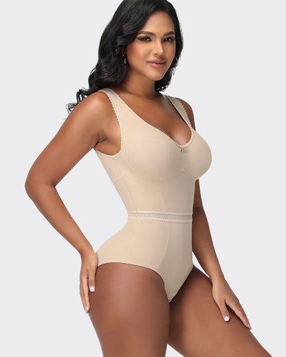 Figure-Shaping Lace Bodysuit Tummy Control Seamless Full Bust Faja